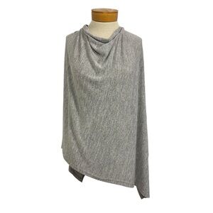 Simply Southern Poncho Gray Knit Lightweight Asymmetrical One Size Cozy Chic